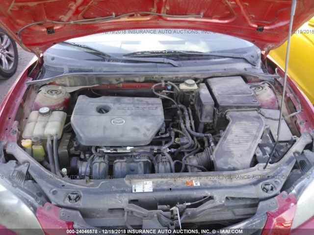 JM1BK12F661421881 - 2006 MAZDA 3 I RED photo 10