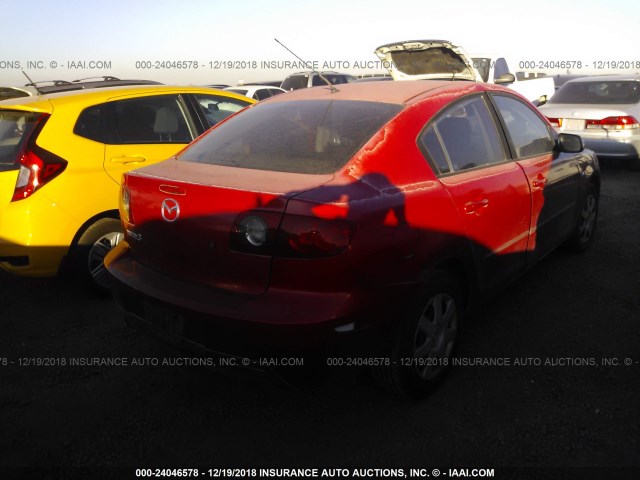 JM1BK12F661421881 - 2006 MAZDA 3 I RED photo 4