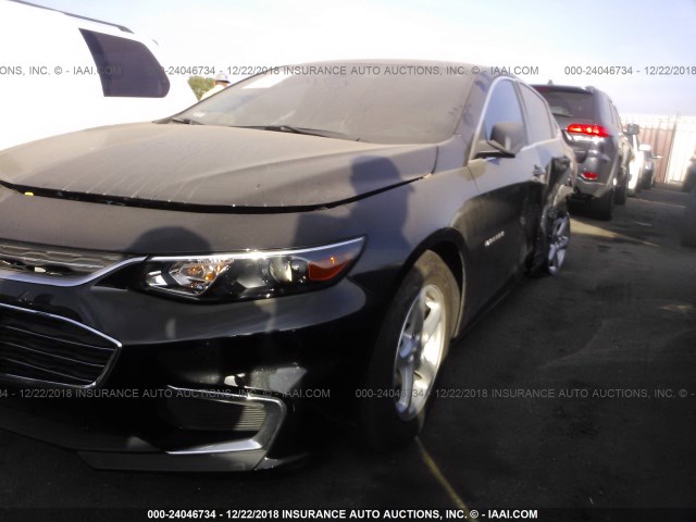 1G1ZB5ST9HF144492 - 2017 CHEVROLET MALIBU LS BLACK photo 2