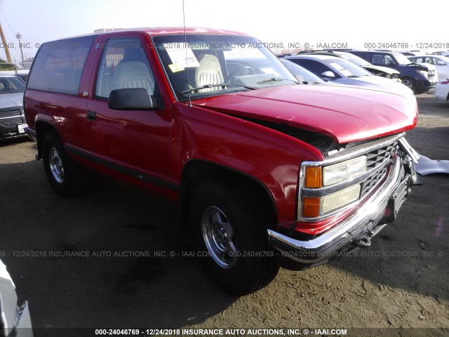 1GNEK18K5NJ332097 - 1992 CHEVROLET BLAZER K1500 RED photo 1