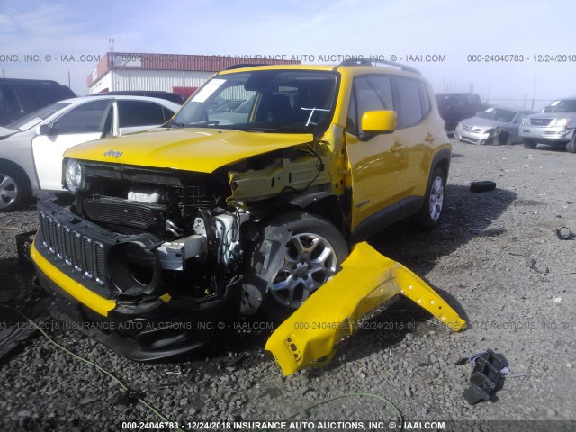 ZACCJABT0FPB83118 - 2015 JEEP RENEGADE LATITUDE YELLOW photo 2