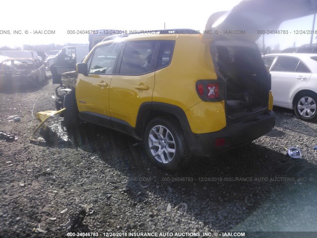 ZACCJABT0FPB83118 - 2015 JEEP RENEGADE LATITUDE YELLOW photo 3