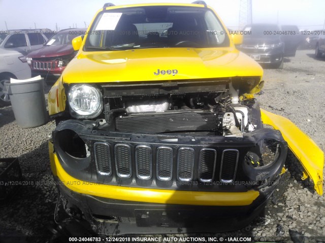 ZACCJABT0FPB83118 - 2015 JEEP RENEGADE LATITUDE YELLOW photo 6