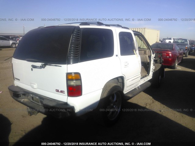 1GKEC13T25R146349 - 2005 GMC YUKON WHITE photo 4