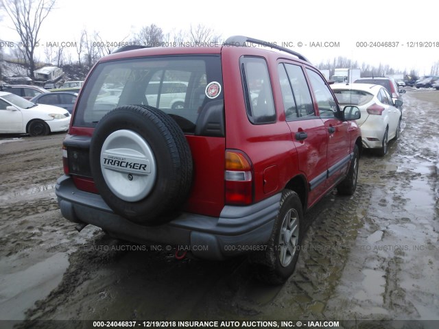 2CNBJ13C536945065 - 2003 CHEVROLET TRACKER RED photo 4