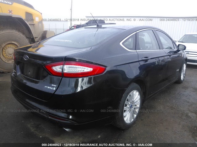 3FA6P0LU6DR170606 - 2013 FORD FUSION SE HYBRID BLACK photo 4