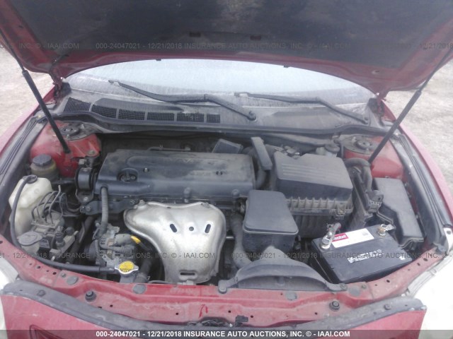 4T1BE46K17U092762 - 2007 TOYOTA CAMRY NEW GENERAT CE/LE/XLE/SE RED photo 10
