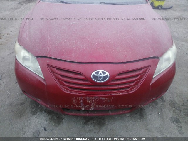 4T1BE46K17U092762 - 2007 TOYOTA CAMRY NEW GENERAT CE/LE/XLE/SE RED photo 6