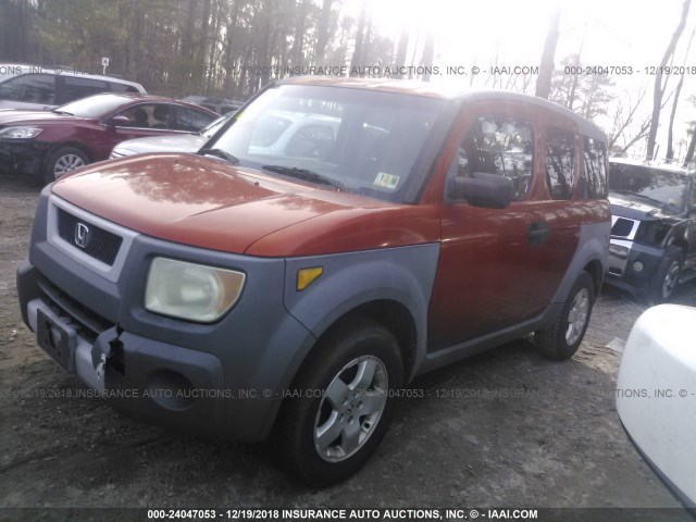 5J6YH18503L008520 - 2003 HONDA ELEMENT EX ORANGE photo 2