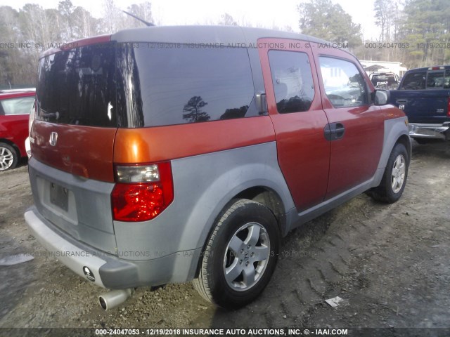 5J6YH18503L008520 - 2003 HONDA ELEMENT EX ORANGE photo 4