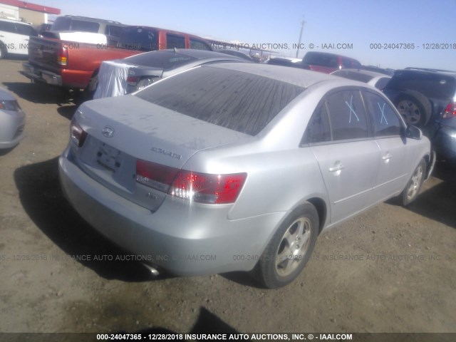 5NPEU46F07H162849 - 2007 HYUNDAI SONATA SE/LIMITED SILVER photo 4