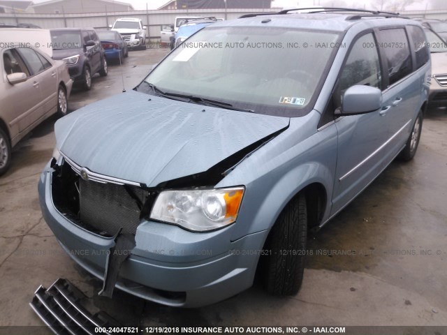 2A4RR5DX5AR153489 - 2010 CHRYSLER TOWN & COUNTRY TOURING Light Blue photo 2