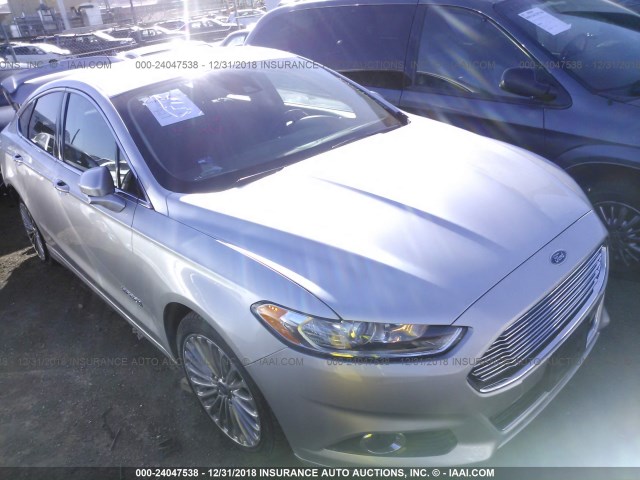 3FA6P0RU5ER129876 - 2014 FORD FUSION TITANIUM HEV SILVER photo 1