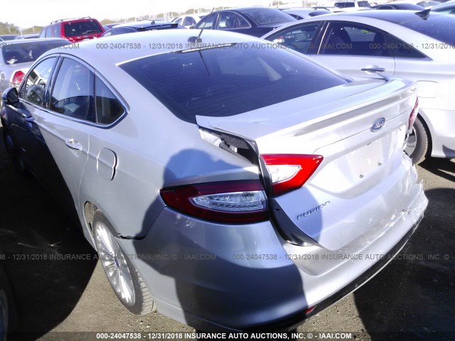 3FA6P0RU5ER129876 - 2014 FORD FUSION TITANIUM HEV SILVER photo 3