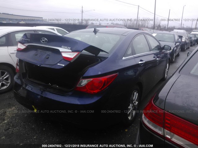 5NPEC4AC6CH358451 - 2012 HYUNDAI SONATA SE/LIMITED BLUE photo 4