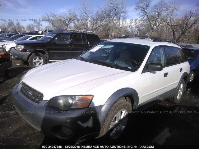 4S4BP61C256323840 - 2005 SUBARU LEGACY OUTBACK 2.5I WHITE photo 2