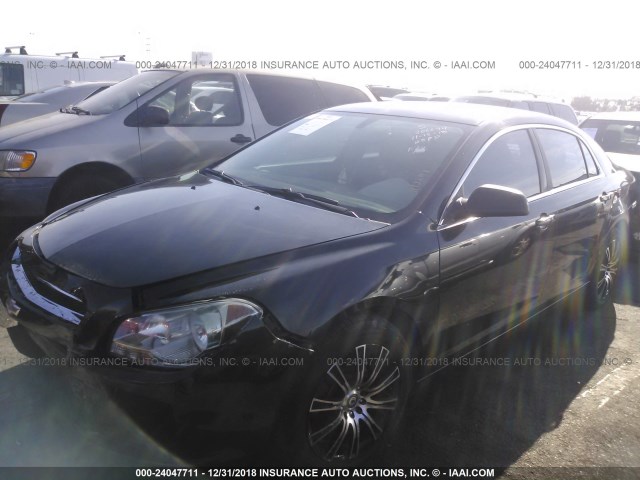 1G1ZA5EB5AF220852 - 2010 CHEVROLET MALIBU LS BLACK photo 2