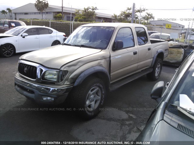 5TEGN92NX2Z059881 - 2002 TOYOTA TACOMA DOUBLE CAB PRERUNNER GOLD photo 2