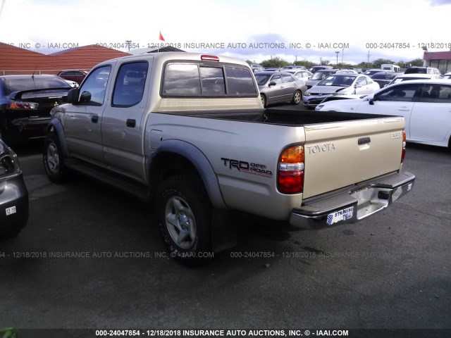5TEGN92NX2Z059881 - 2002 TOYOTA TACOMA DOUBLE CAB PRERUNNER GOLD photo 3