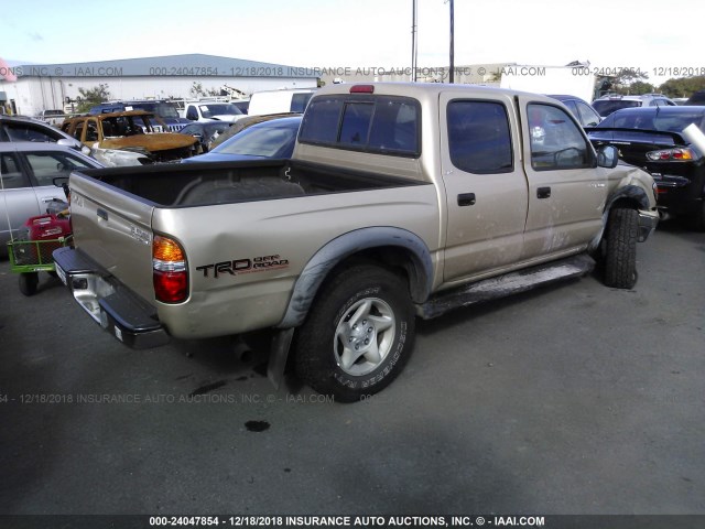 5TEGN92NX2Z059881 - 2002 TOYOTA TACOMA DOUBLE CAB PRERUNNER GOLD photo 4