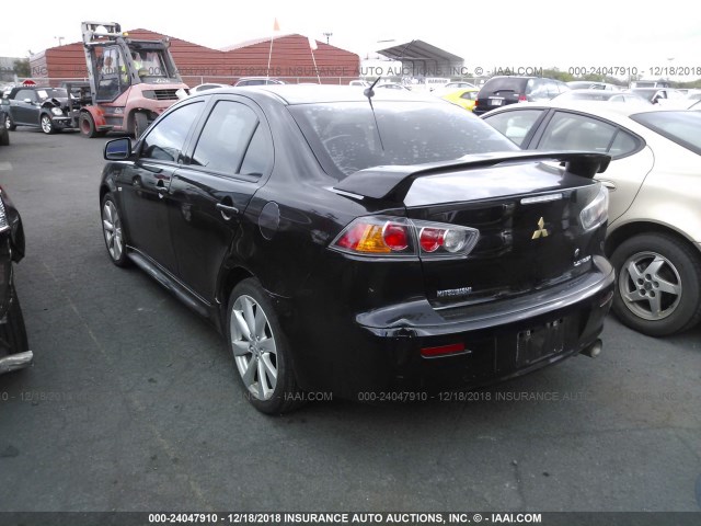 JA32U8FW4CU011263 - 2012 MITSUBISHI LANCER GT BLACK photo 3