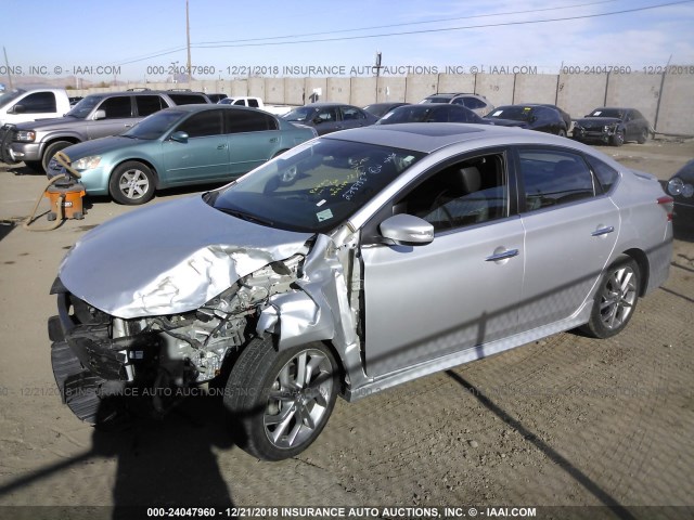 3N1AB7AP6FY367179 - 2015 NISSAN SENTRA S/SV/SR/SL SILVER photo 2