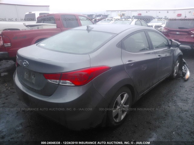 5NPDH4AE9DH182625 - 2013 HYUNDAI ELANTRA GLS/LIMITED GRAY photo 4