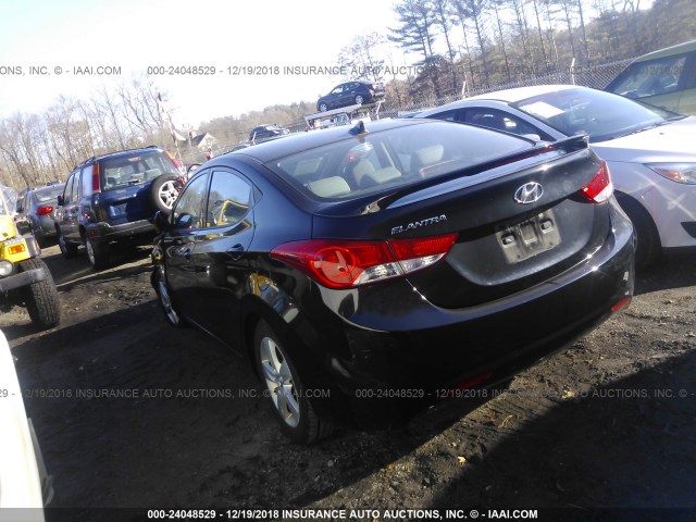 KMHDH4AEXDU869209 - 2013 HYUNDAI ELANTRA GLS/LIMITED BLACK photo 3