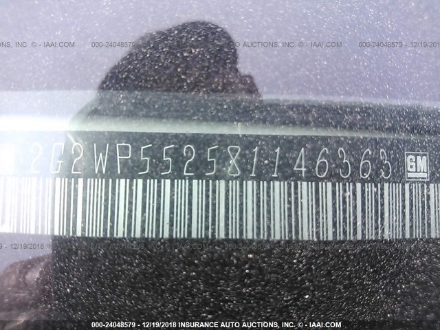 2G2WP552581146363 - 2008 PONTIAC GRAND PRIX თეთრი ფოტო 9