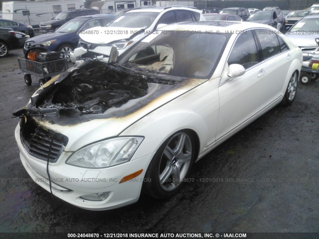 WDDNG71X47A026097 - 2007 MERCEDES-BENZ S 550 WHITE photo 2