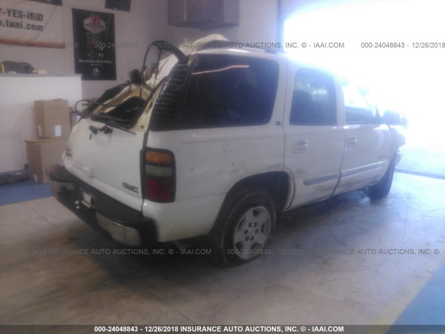 1GKEC13T05J195144 - 2005 GMC YUKON WHITE photo 4