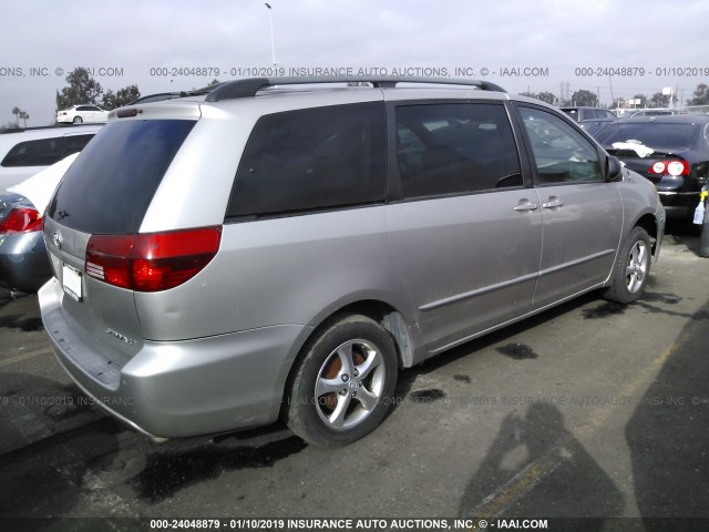 5TDZA23C95S268085 - 2005 TOYOTA SIENNA CE/LE SILVER photo 4