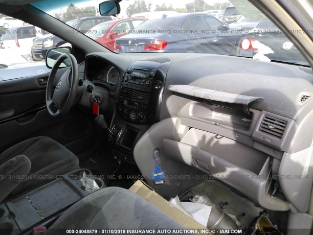 5TDZA23C95S268085 - 2005 TOYOTA SIENNA CE/LE SILVER photo 5