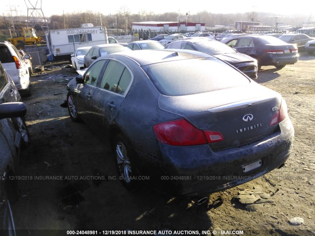 JN1CV6AR2AM252148 - 2010 INFINITI G37 GRAY photo 3