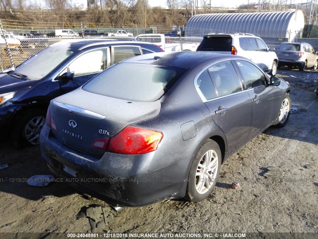 JN1CV6AR2AM252148 - 2010 INFINITI G37 GRAY photo 4