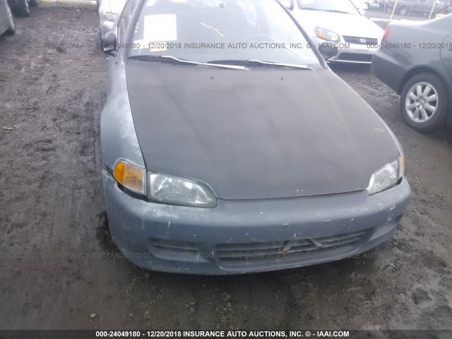 2HGEH2362PH543500 - 1993 HONDA CIVIC DX GRAY photo 6