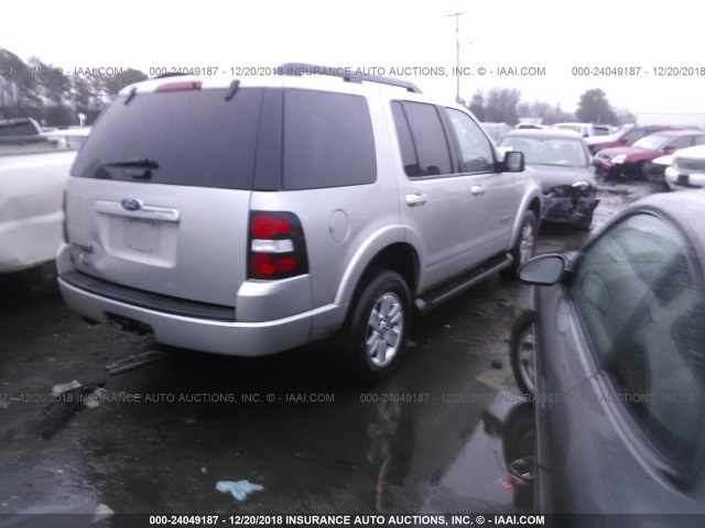 1FMEU63E48UA35144 - 2008 FORD EXPLORER XLT SILVER photo 4