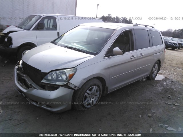 5FNRL38795B126447 - 2005 HONDA ODYSSEY EXL SILVER photo 2