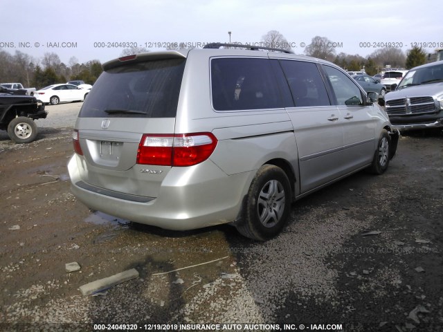 5FNRL38795B126447 - 2005 HONDA ODYSSEY EXL SILVER photo 4