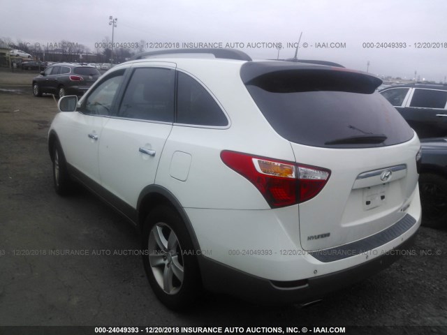 KM8NU73C68U038356 - 2008 HYUNDAI VERACRUZ GLS/SE/LIMITED WHITE photo 3