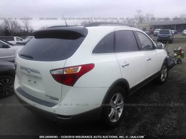 KM8NU73C68U038356 - 2008 HYUNDAI VERACRUZ GLS/SE/LIMITED WHITE photo 4