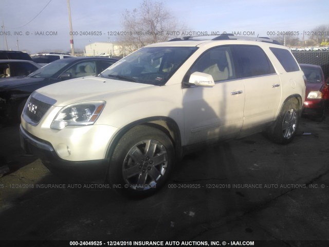 1GKLVNED4AJ231670 - 2010 GMC ACADIA SLT-2 WHITE photo 2