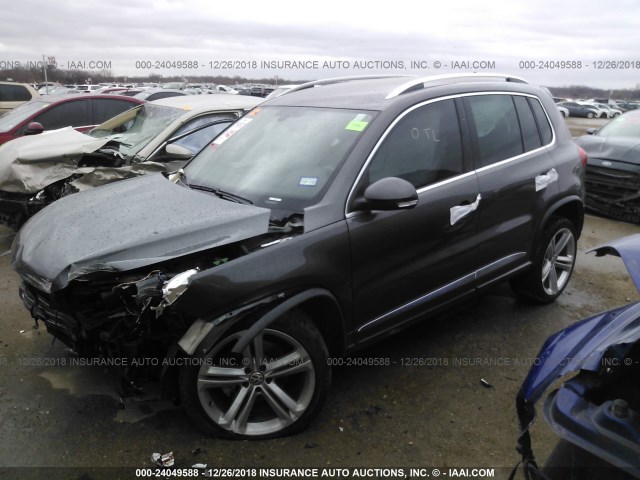 WVGAV7AX8GW010479 - 2016 VOLKSWAGEN TIGUAN S/SE/SEL/R-LINE GRAY photo 2