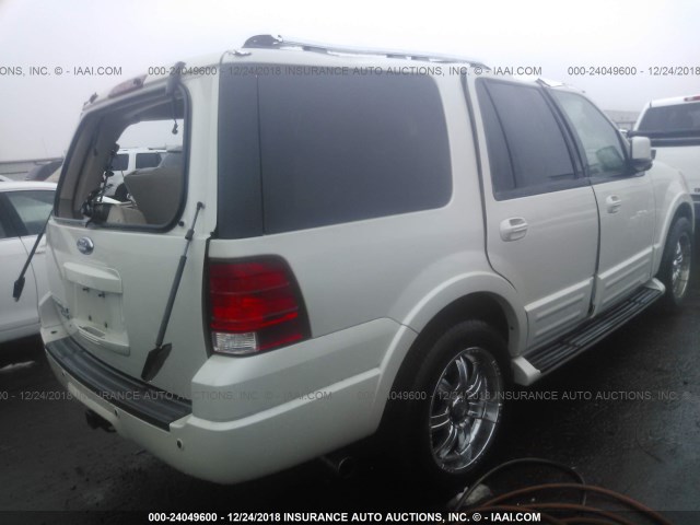 1FMFU20515LB00972 - 2005 FORD EXPEDITION LIMITED WHITE photo 4