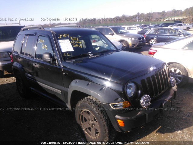 1J4GL38K45W563953 - 2005 JEEP LIBERTY RENEGADE BLACK photo 1
