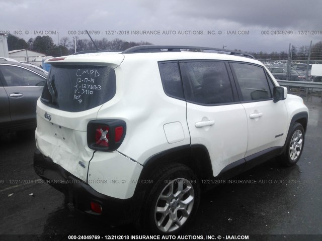 ZACCJABT0FPB63910 - 2015 JEEP RENEGADE LATITUDE WHITE photo 4