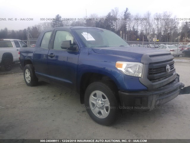 5TFUM5F11EX053386 - 2014 TOYOTA TUNDRA DOUBLE CAB SR/SR5 BLUE photo 1