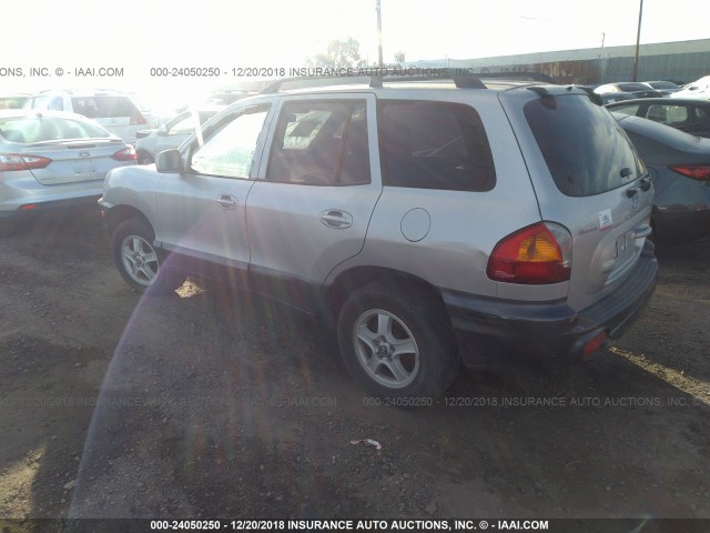 KM8SC73D64U697756 - 2004 HYUNDAI SANTA FE GLS/LX SILVER photo 3