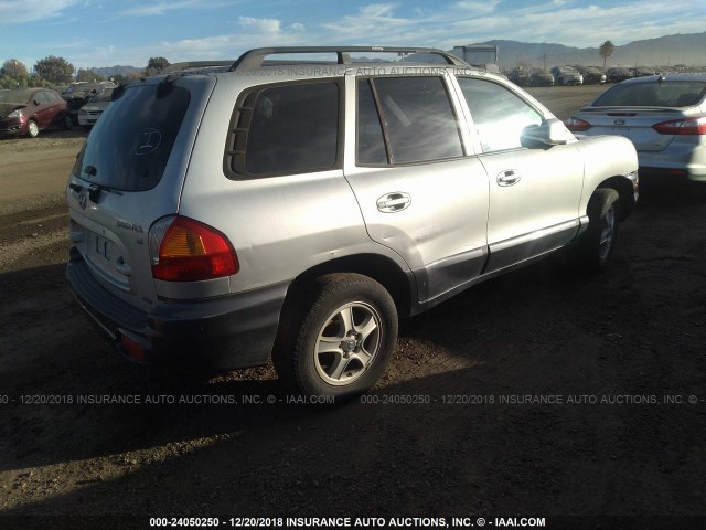 KM8SC73D64U697756 - 2004 HYUNDAI SANTA FE GLS/LX SILVER photo 4