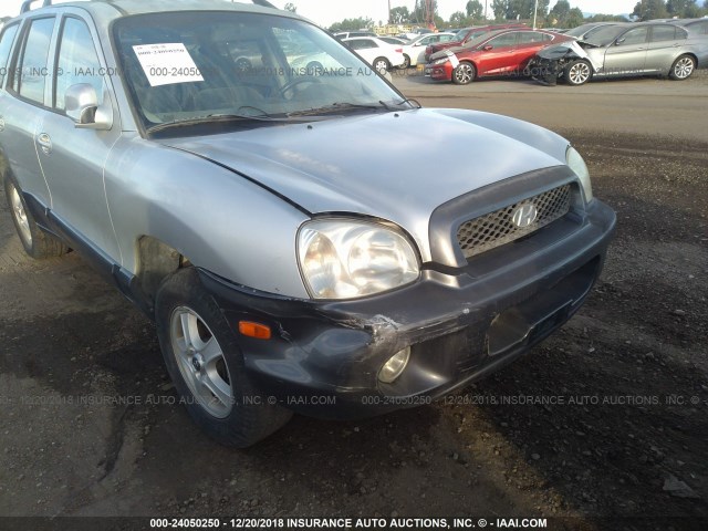 KM8SC73D64U697756 - 2004 HYUNDAI SANTA FE GLS/LX SILVER photo 6